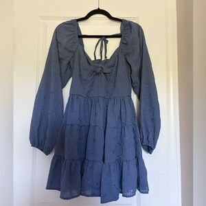 Blue Long Sleeve Dress